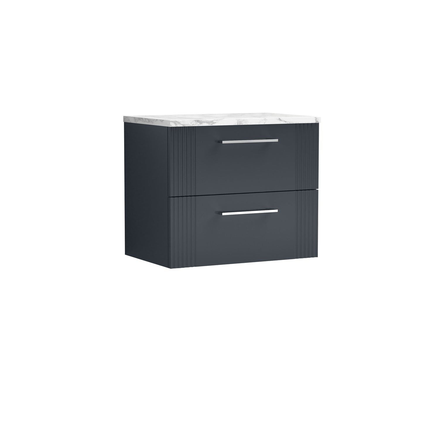 Nuie Deco 600 Wall Hung 2-Drawer Vanity & Laminate Worktop