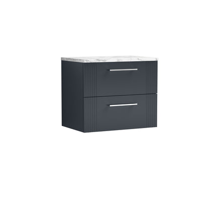 Nuie Deco 600 Wall Hung 2-Drawer Vanity & Laminate Worktop