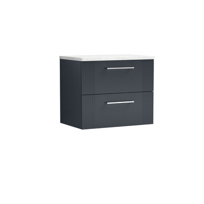 Nuie Deco 600mm Wall Hung 2 Drawer Vanity & Worktop