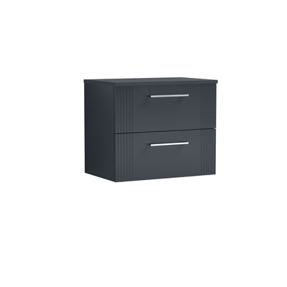 Nuie Deco 600mm Wall Hung 2 Drawer Vanity & Worktop