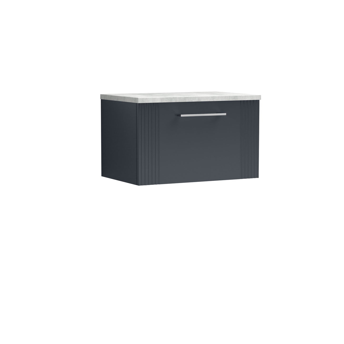 Nuie Deco 600mm Wall Hung Single Drawer Vanity & Worktop