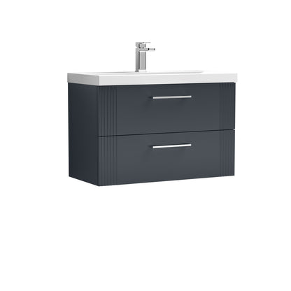 Nuie Deco 800mm Wall Hung 2 Drawer Vanity & Basin/Worktop