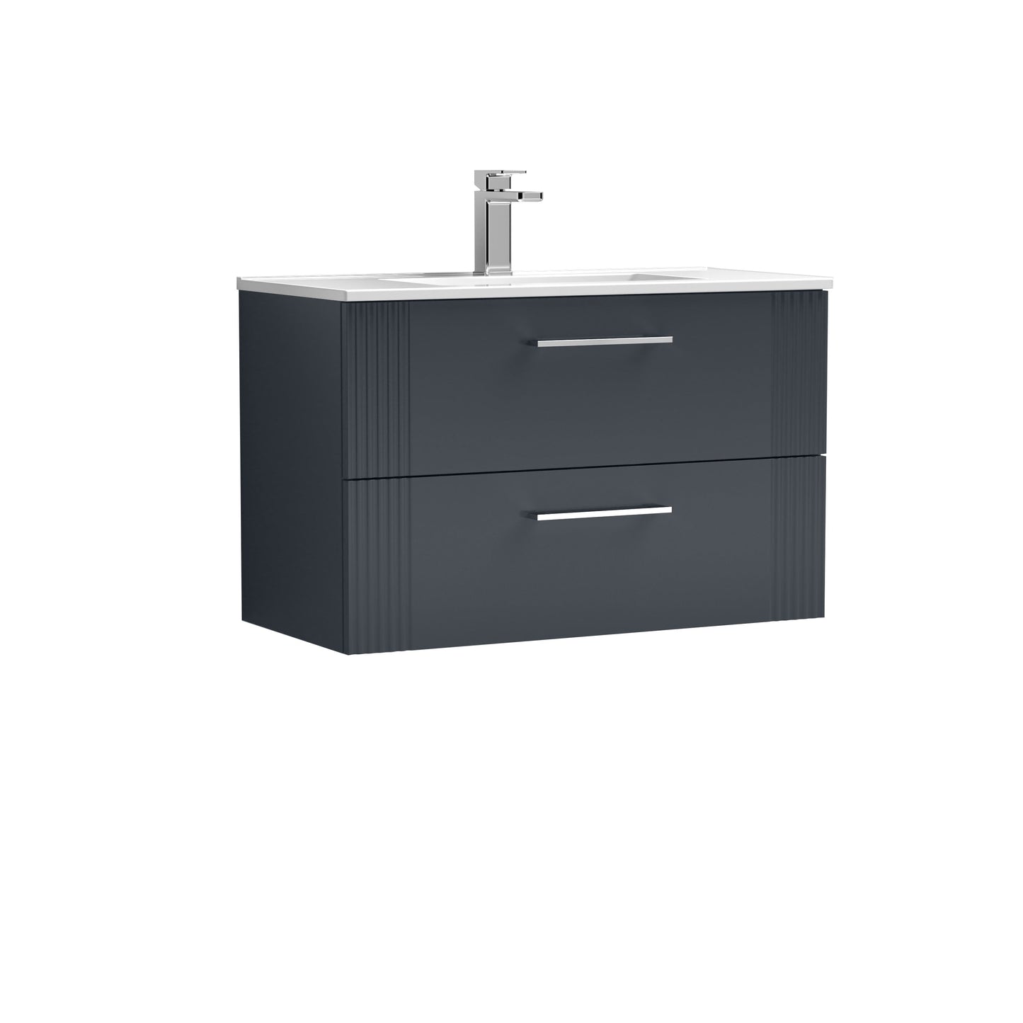 Nuie Deco 800mm Wall Hung 2 Drawer Vanity & Basin/Worktop