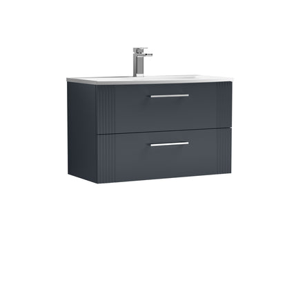 Nuie Deco 800mm Wall Hung 2 Drawer Vanity & Basin/Worktop