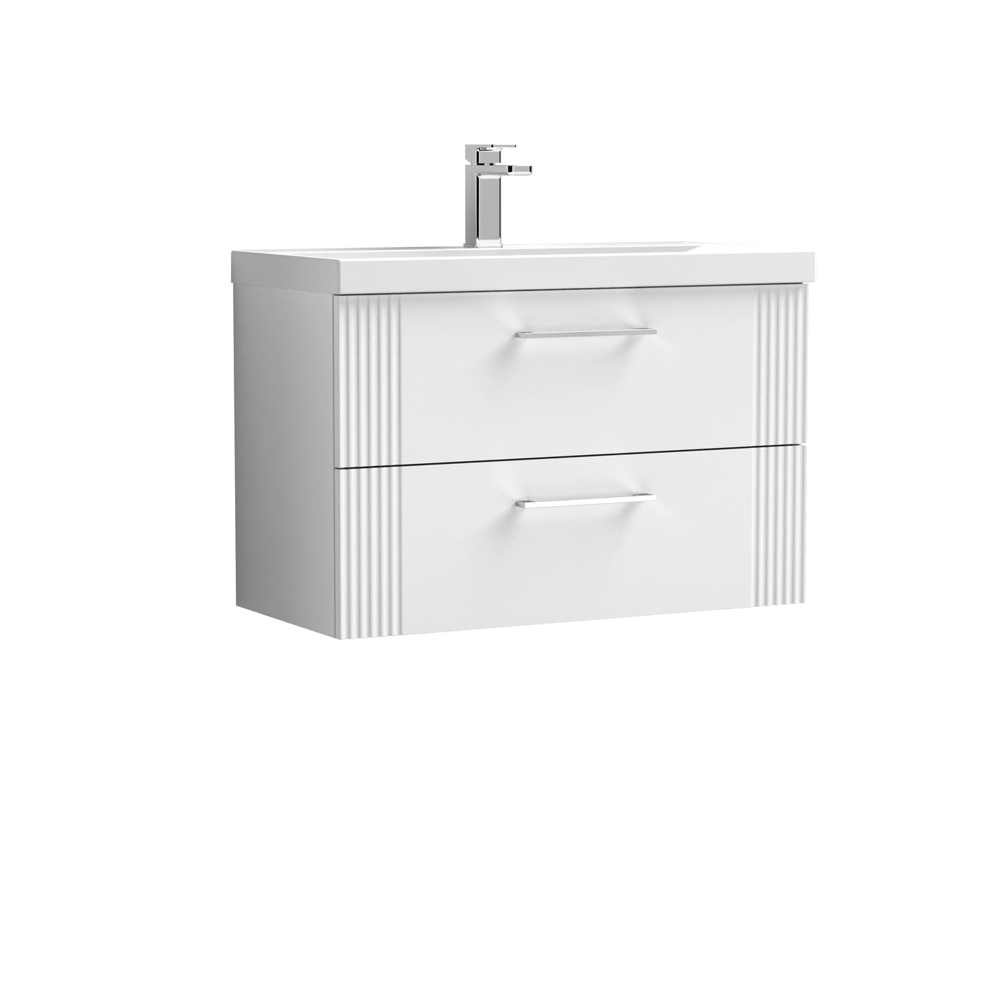 Nuie Deco 800mm Wall Hung 2 Drawer Vanity & Basin/Worktop