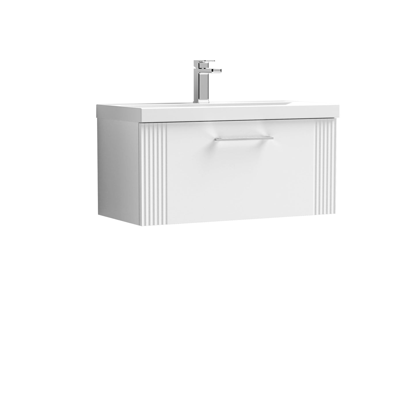 Nuie Deco 800mm Wall Hung Single Drawer Vanity & Basin/Worktop