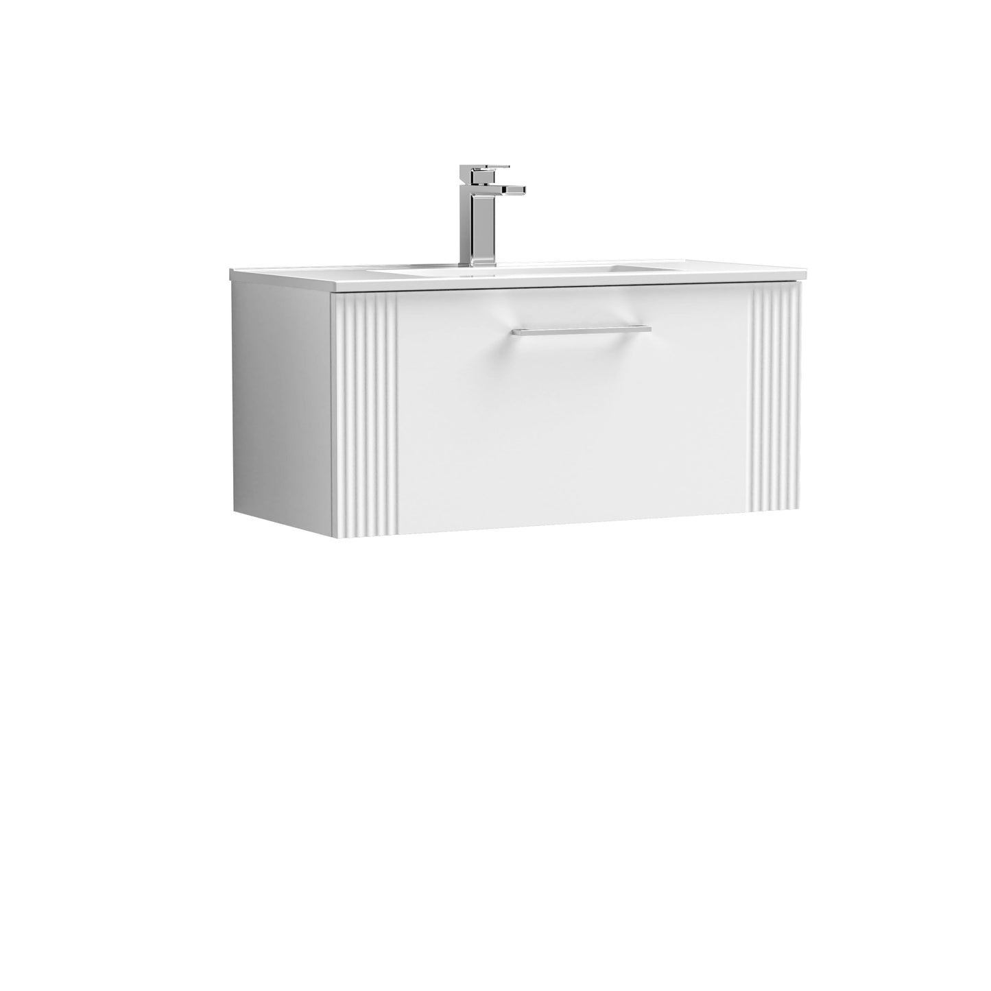 Nuie Deco 800mm Wall Hung Single Drawer Vanity & Basin/Worktop