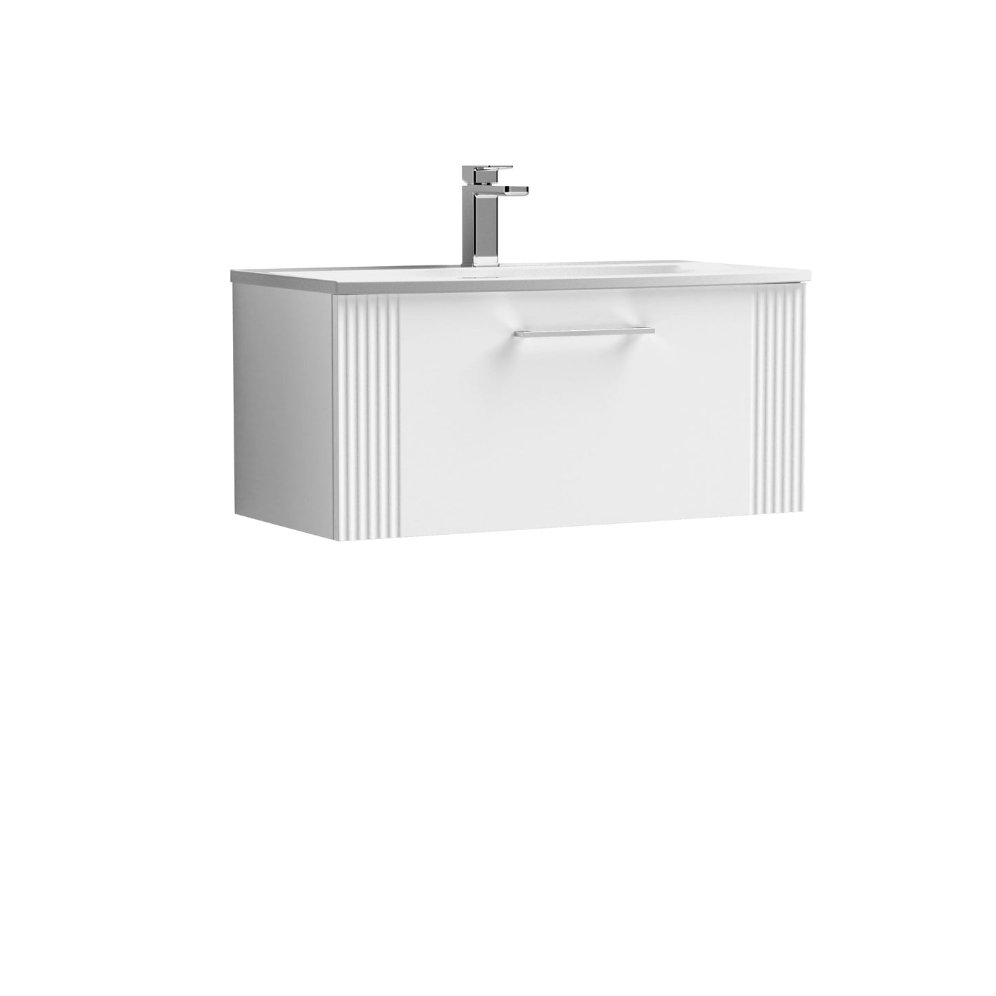 Nuie Deco 800mm Wall Hung Single Drawer Vanity & Basin/Worktop