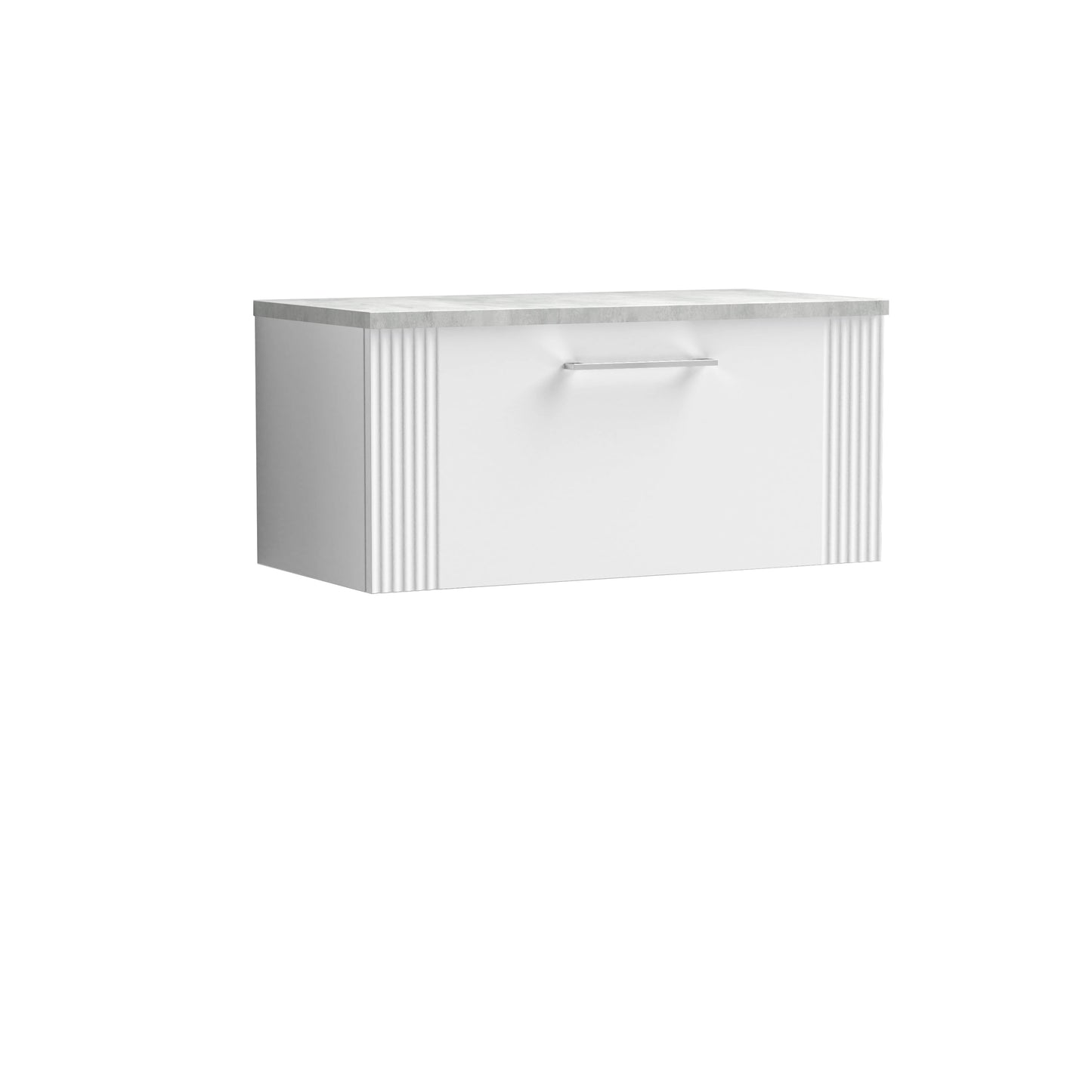 Nuie Deco 800mm Wall Hung Single Drawer Vanity & Basin/Worktop