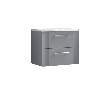 Nuie Deco 600 Wall Hung 2-Drawer Vanity & Laminate Worktop