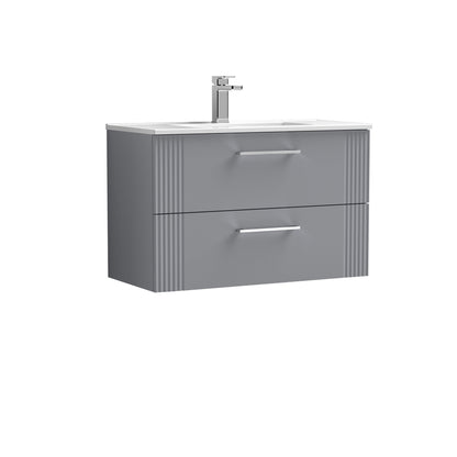 Nuie Deco 800mm Wall Hung 2 Drawer Vanity & Basin/Worktop