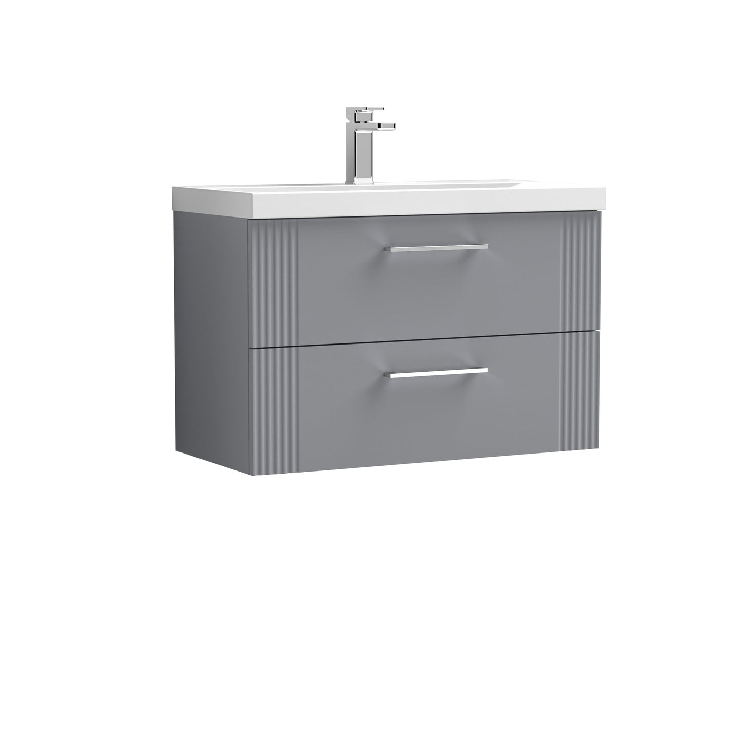 Nuie Deco 800mm Wall Hung 2 Drawer Vanity & Basin/Worktop