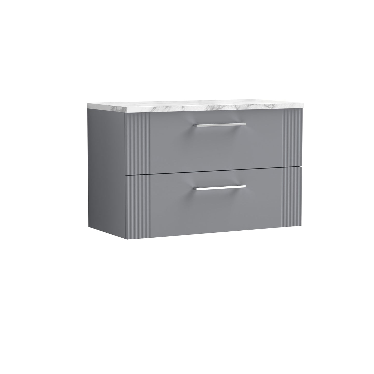 Nuie Deco 800mm Wall Hung 2 Drawer Vanity & Basin/Worktop