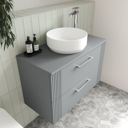 Nuie Deco 600mm Wall Hung 2 Drawer Vanity & Worktop