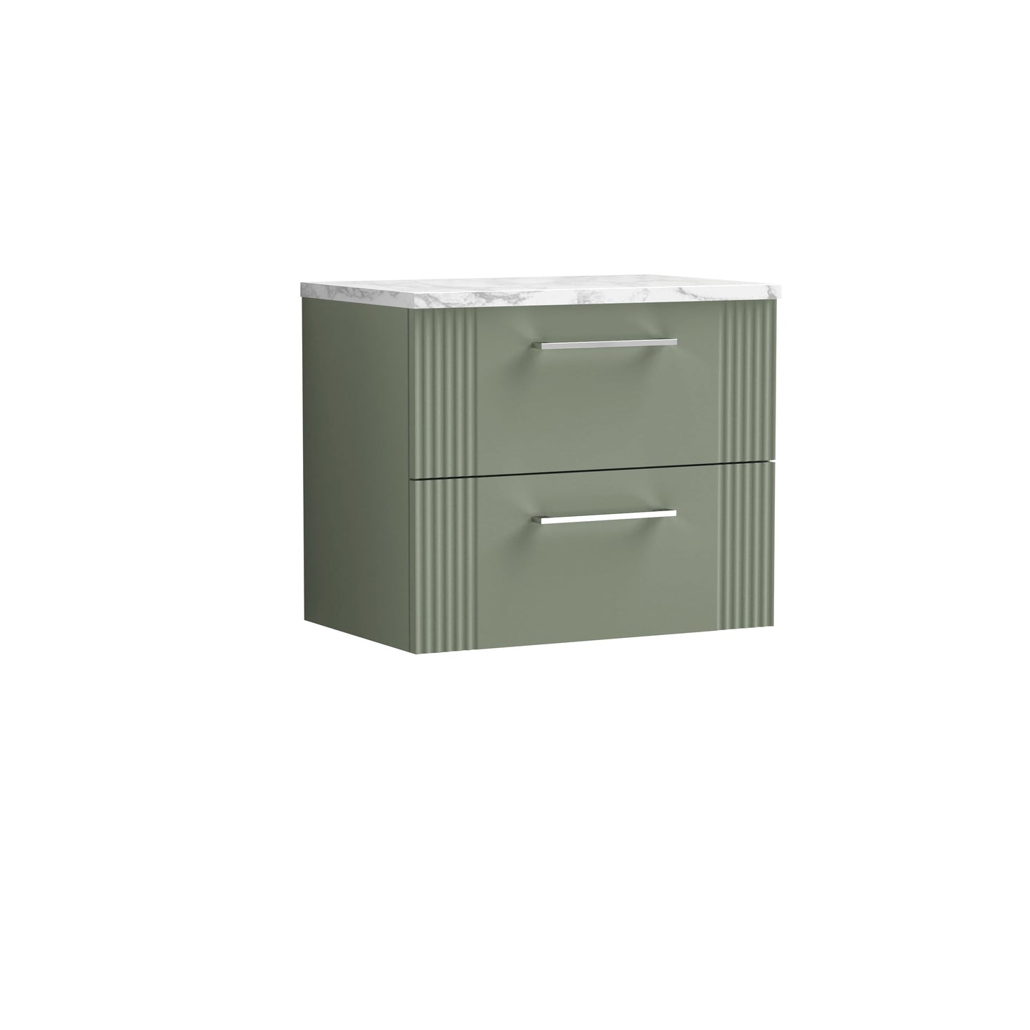 Nuie Deco 600 Wall Hung 2-Drawer Vanity & Laminate Worktop