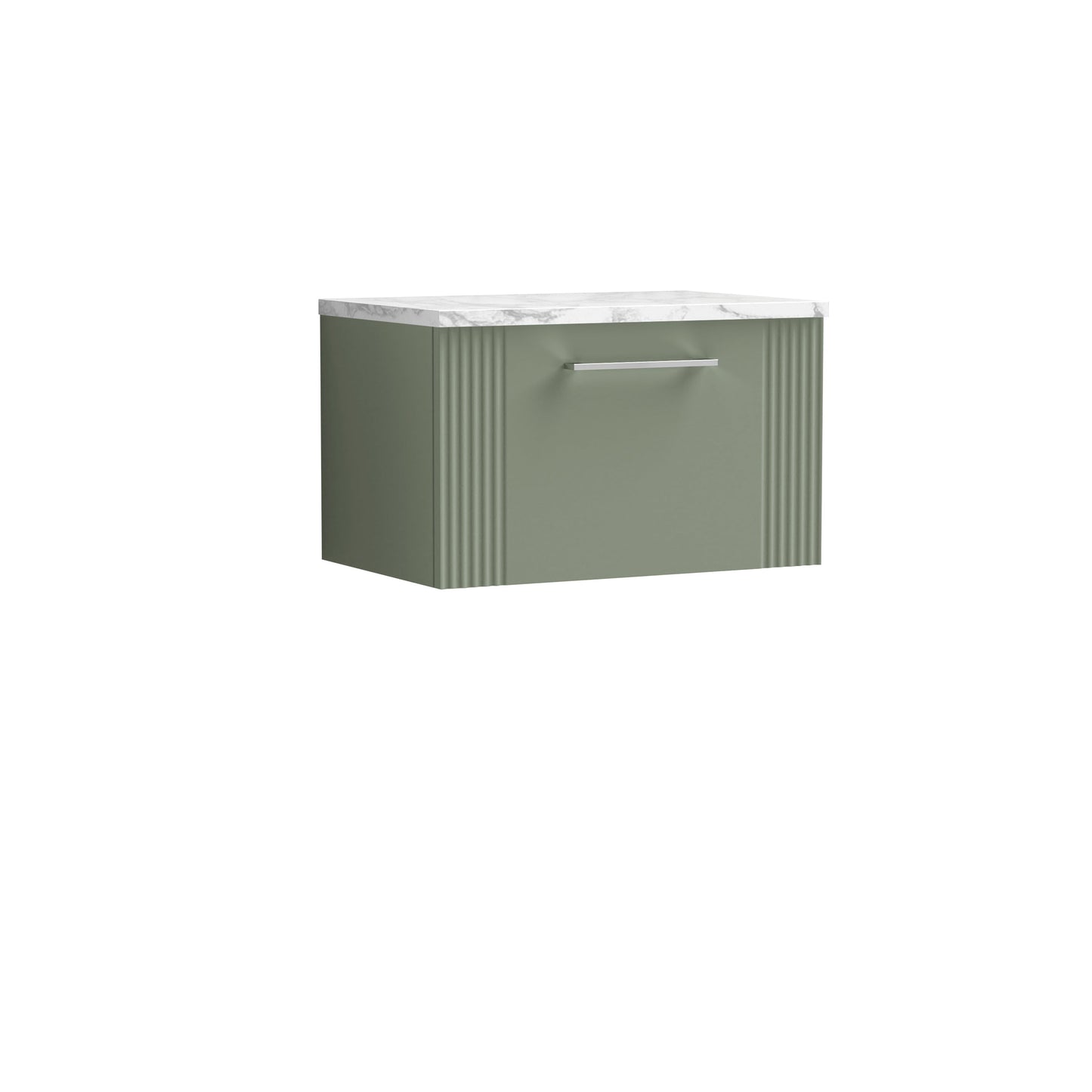 Nuie Deco 600 Wall Hung Single Drawer Vanity & Laminate Worktop