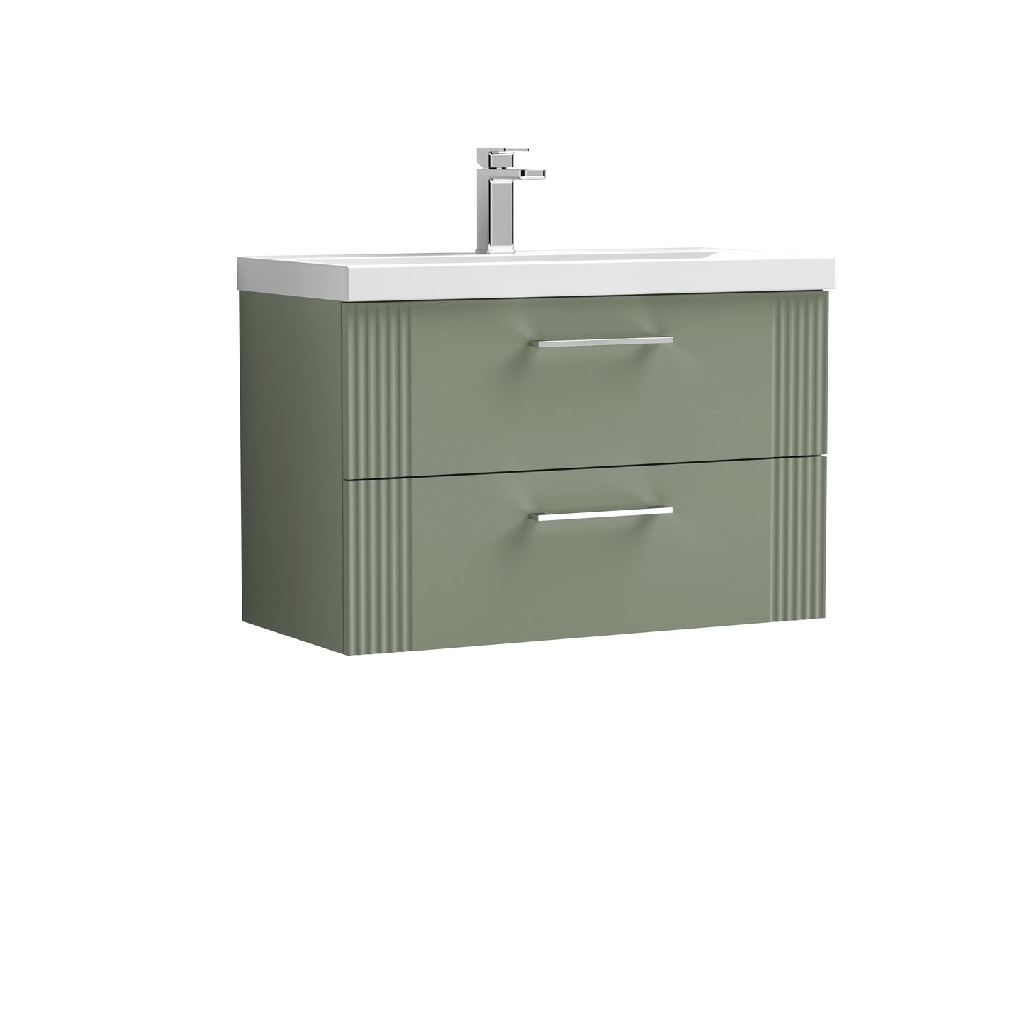 Nuie Deco 800mm Wall Hung 2 Drawer Vanity & Basin/Worktop