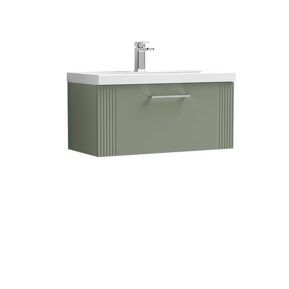 Nuie Deco 800mm Wall Hung Single Drawer Vanity & Basin/Worktop