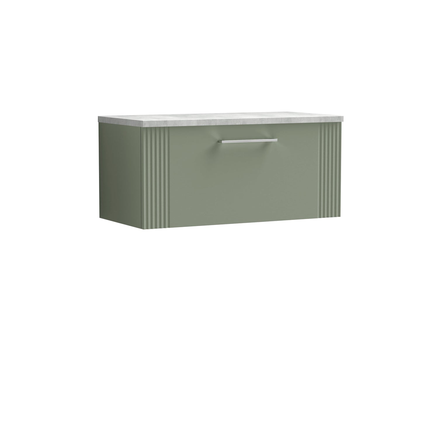 Nuie Deco 800mm Wall Hung Single Drawer Vanity & Basin/Worktop