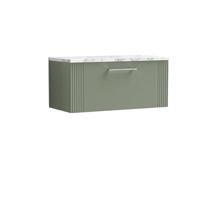 Nuie Deco 800mm Wall Hung Single Drawer Vanity & Basin/Worktop