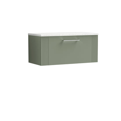 Nuie Deco 800mm Wall Hung Single Drawer Vanity & Basin/Worktop