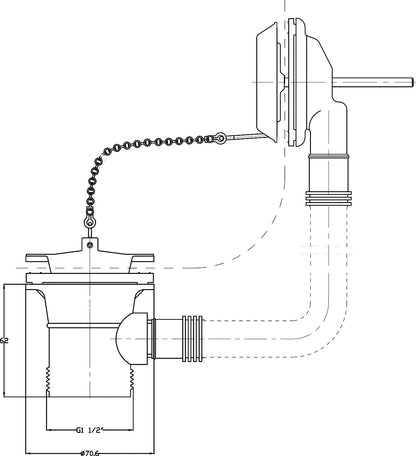 Nuie Retainer Bath Waste with Overflow - Baths up to 20mm thick