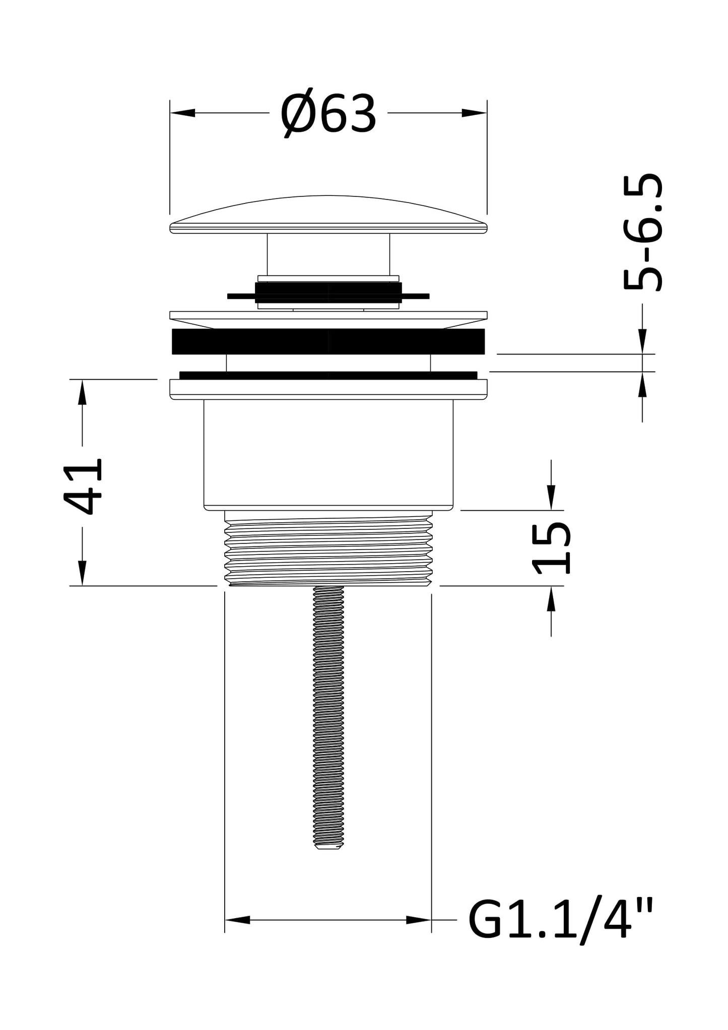 Nuie Universal Push Button Basin Waste