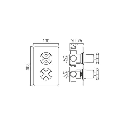 Vado Trim Kit for DX Elements Soft Square 3 Outlet