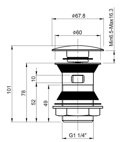 Nuie Push Button Basin Waste