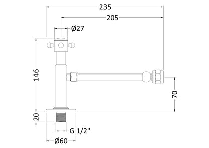 Hudson Reed Old London Cistern Cut-off Valve