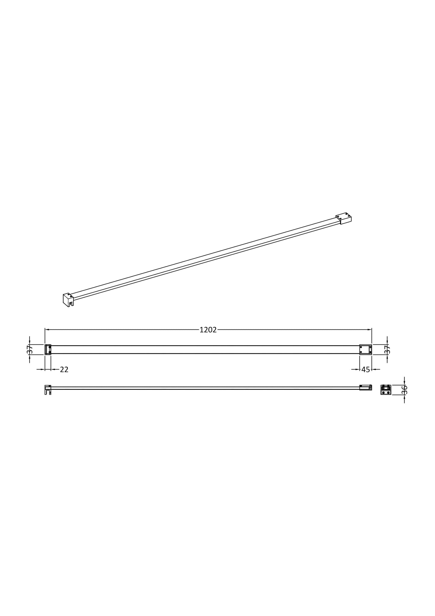 Hudson Reed Flat support bar