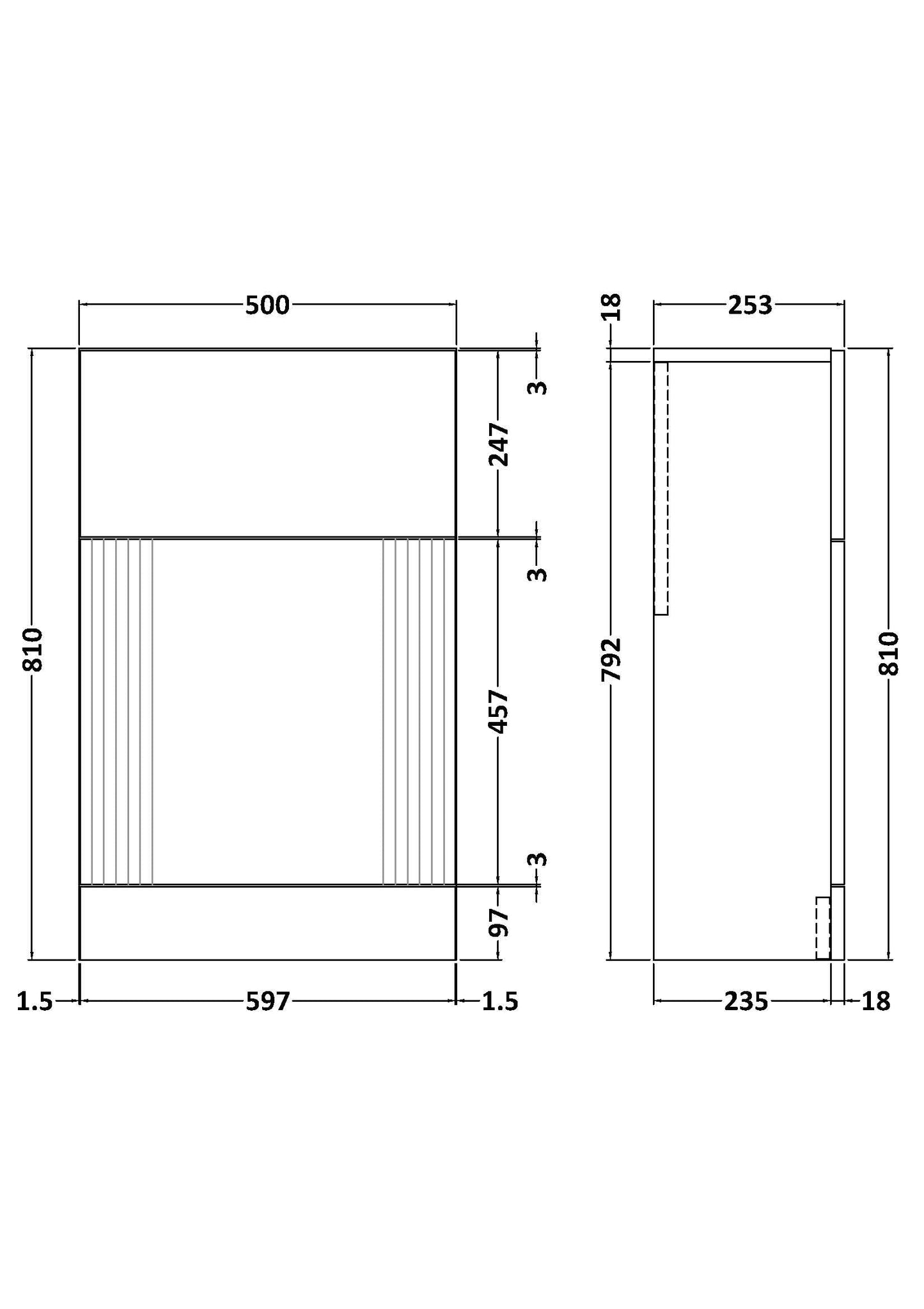 Nuie Deco 500mm WC Unit