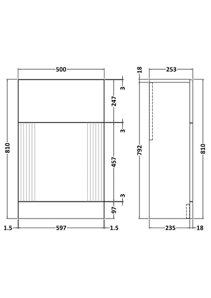 Nuie Deco 500mm WC Unit