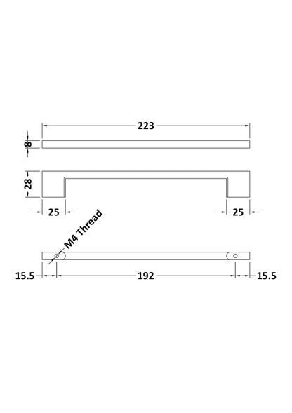 Hudson Reed Fusion & Fitted Furniture D Style Handle