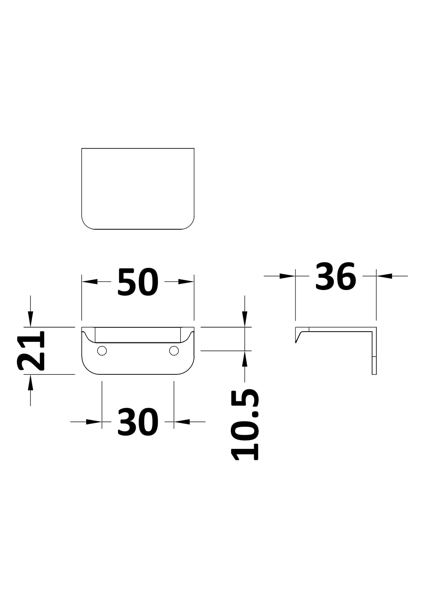 Hudson Reed Fusion & Fitted Furniture Drop and Rear Fixed Handle