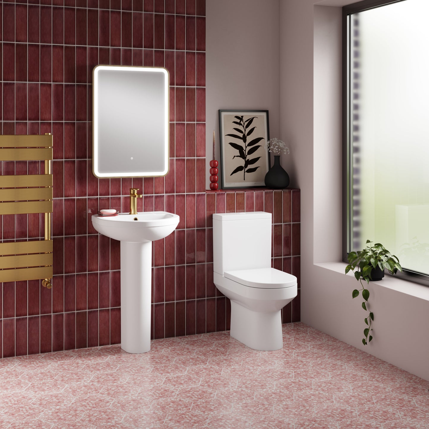 Nuie Harmony 500mm 1TH Basin & Pedestal