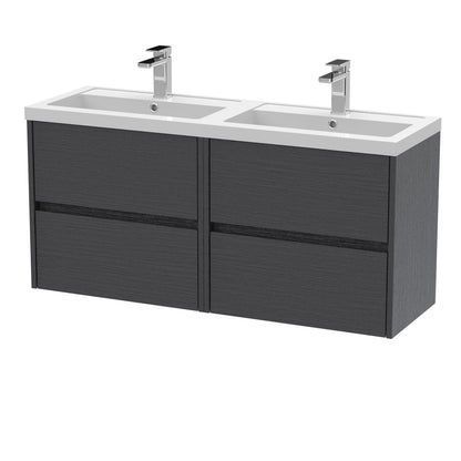 Nuie Havana 1200mm Wall Hung 4 Drawer Unit & Basin/Worktop