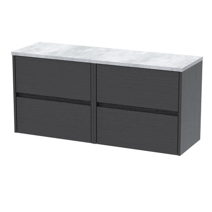 Nuie Havana 1200mm Wall Hung 4 Drawer Unit & Basin/Worktop