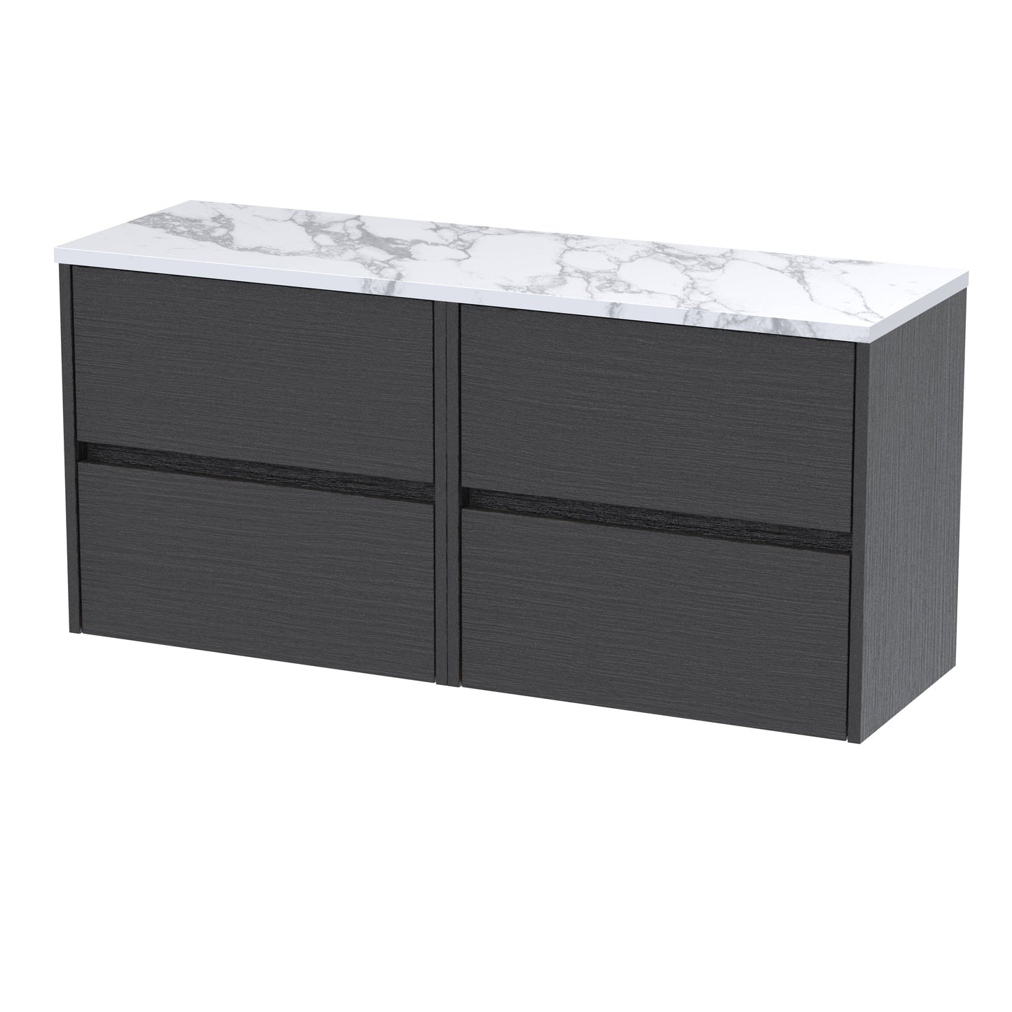 Nuie Havana 1200mm Wall Hung 4 Drawer Unit & Basin/Worktop