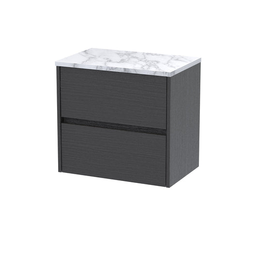 Nuie Havana 600 Wall Hung 2-Drawer Unit & Basin/Worktop