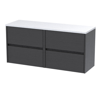 Nuie Havana 1200mm Wall Hung 4 Drawer Unit & Basin/Worktop