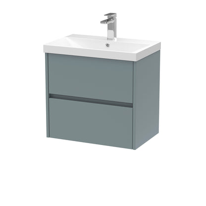 Nuie Havana 600 Wall Hung 2-Drawer Unit & Basin/Worktop