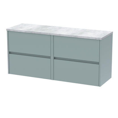 Nuie Havana 1200mm Wall Hung 4 Drawer Unit & Basin/Worktop