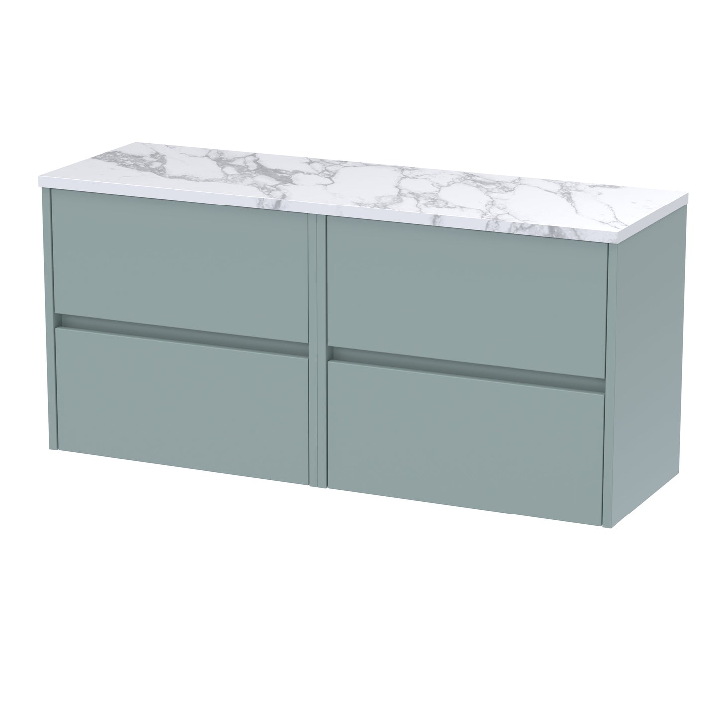 Nuie Havana 1200mm Wall Hung 4 Drawer Unit & Basin/Worktop