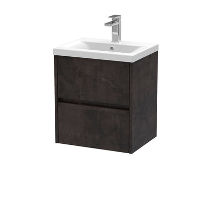 Nuie Havana 500mm Wall Hung 2 Drawer Unit & Basin