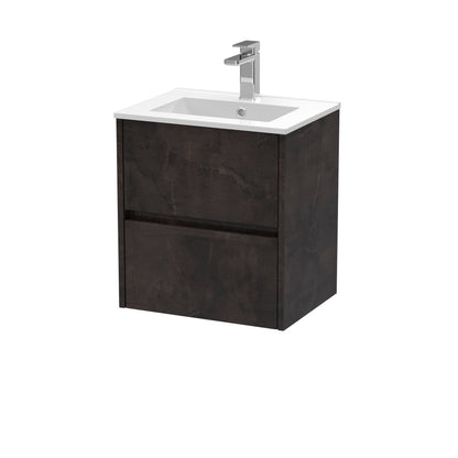 Nuie Havana 500mm Wall Hung 2 Drawer Unit & Basin