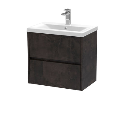 Nuie Havana 600 Wall Hung 2-Drawer Unit & Basin/Worktop