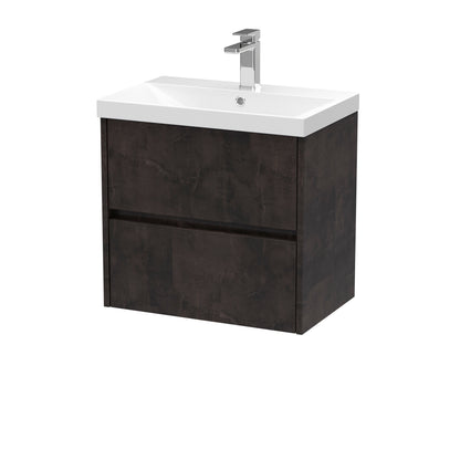 Nuie Havana 600 Wall Hung 2-Drawer Unit & Basin/Worktop