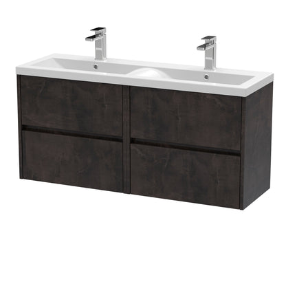 Nuie Havana 1200mm Wall Hung 4 Drawer Unit & Basin/Worktop