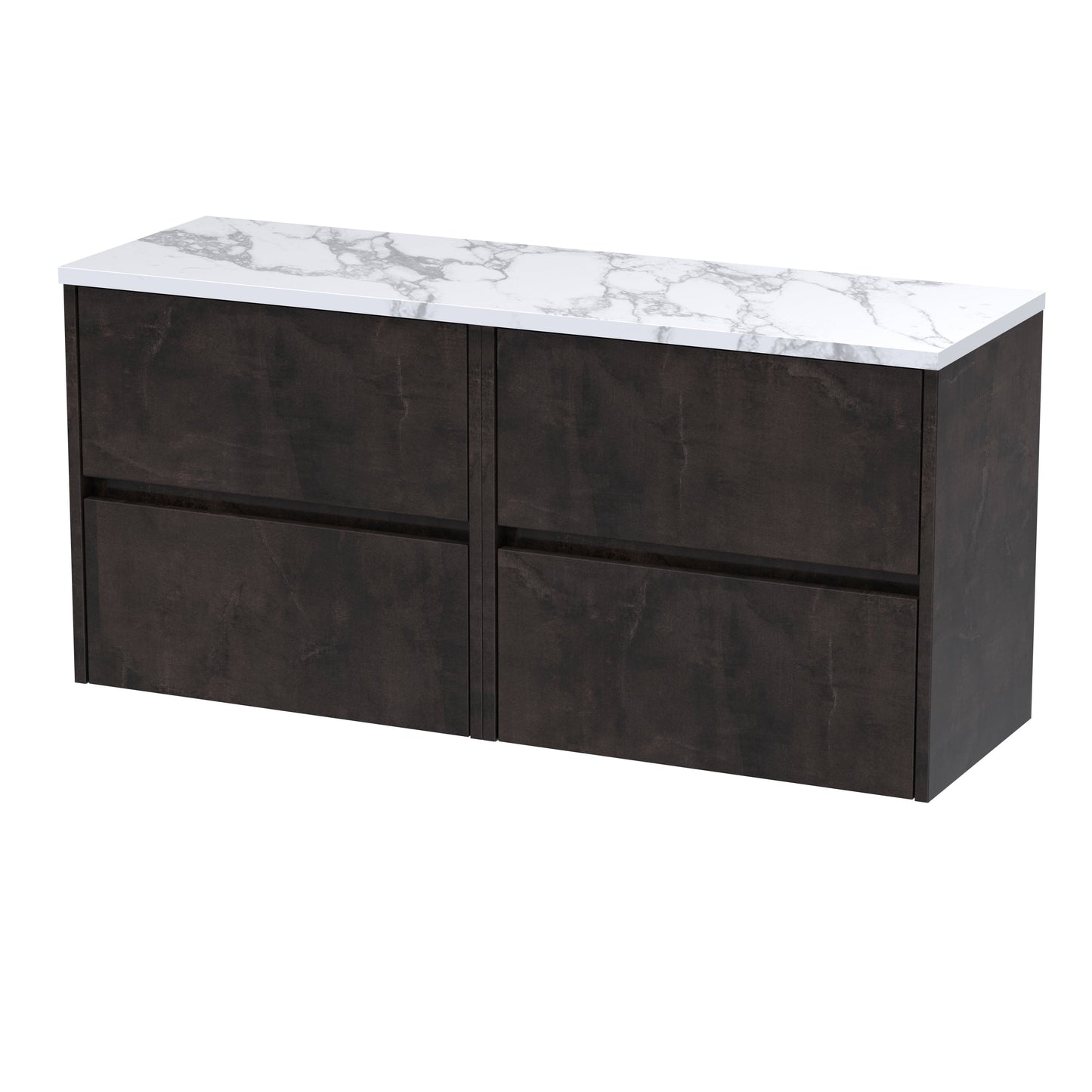 Nuie Havana 1200mm Wall Hung 4 Drawer Unit & Basin/Worktop